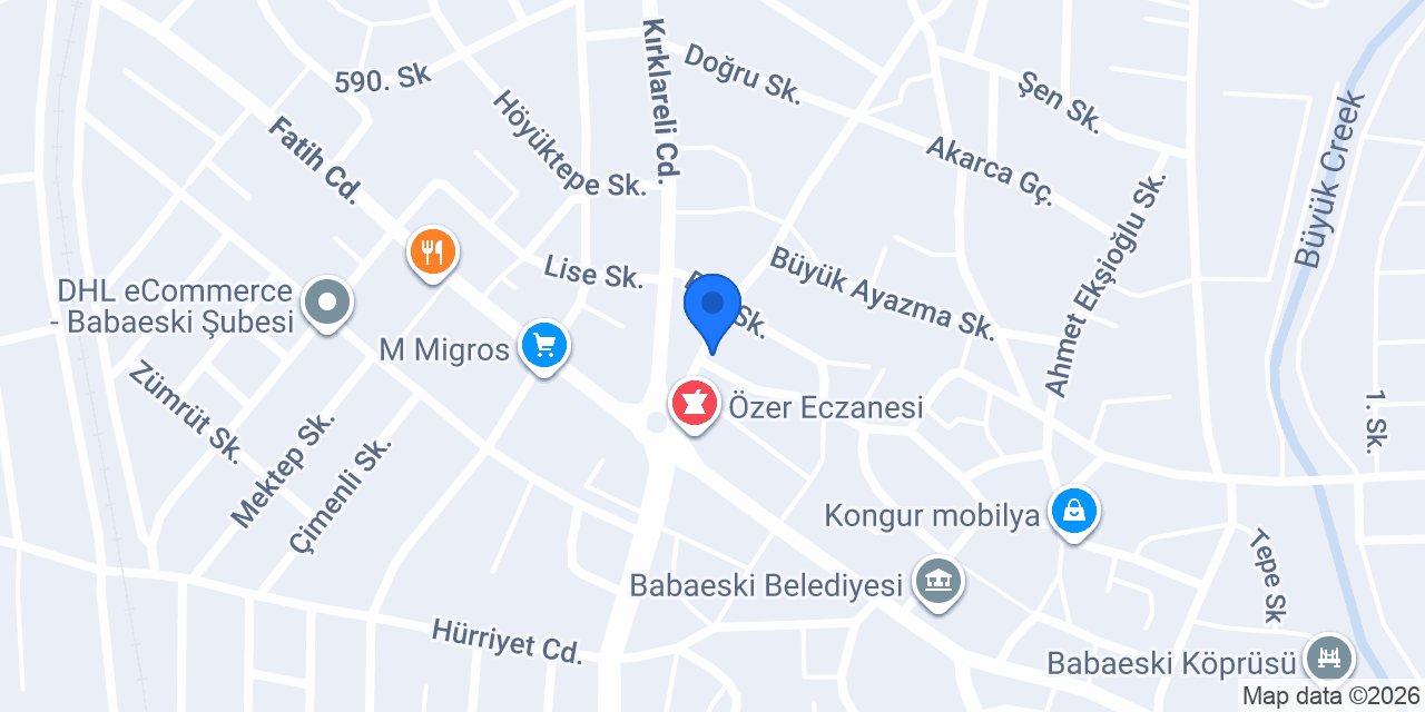 Dedeoğlu Tesisat Babaeski Kırklareli konumu