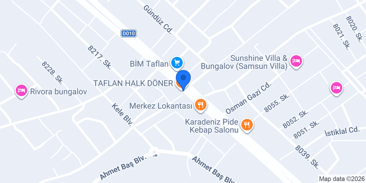 Taflan Taksi Durağı konumu