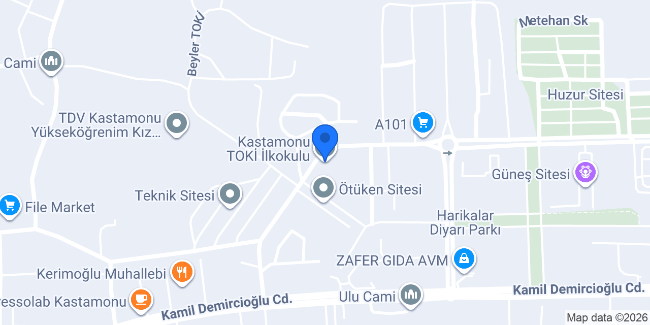Kastamonu Toki İlkokulu konumu