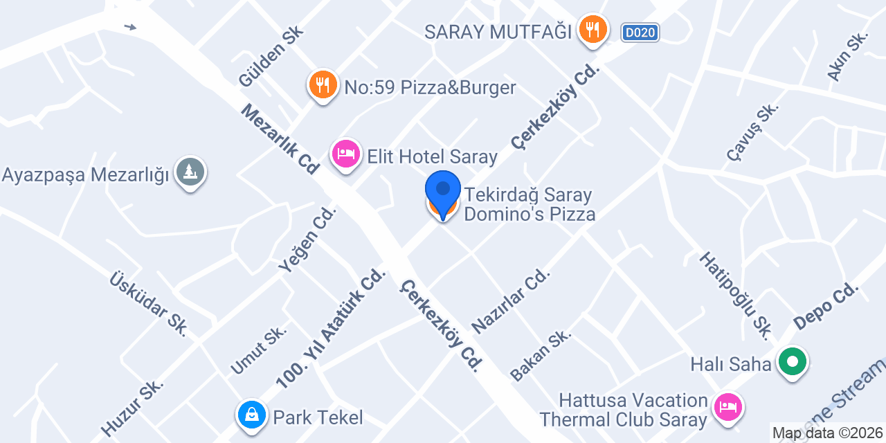 Tekirdağ Saray Domino's Pizza konumu