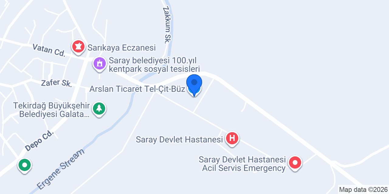 Arslan Ticaret Tel-Çit-Büz konumu