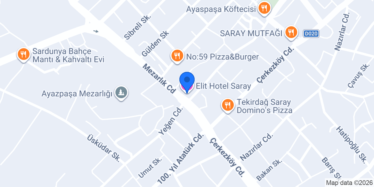 Elit Hotel Saray konumu
