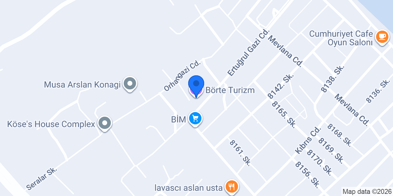 Börte Turizm konumu