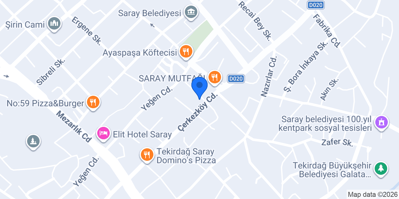 Türkiye İş Bankası Saray/Tekirdağ Şubesi konumu