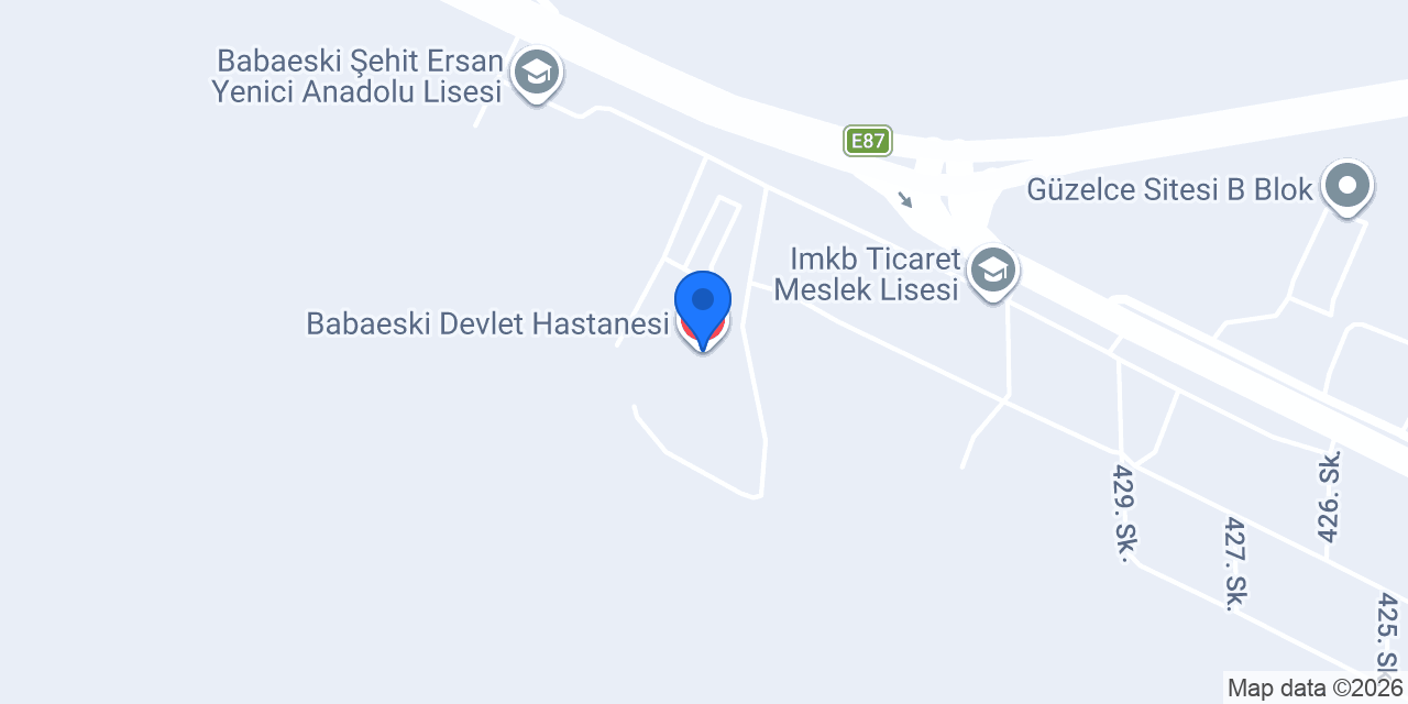 Babaeski Devlet Hastanesi konumu