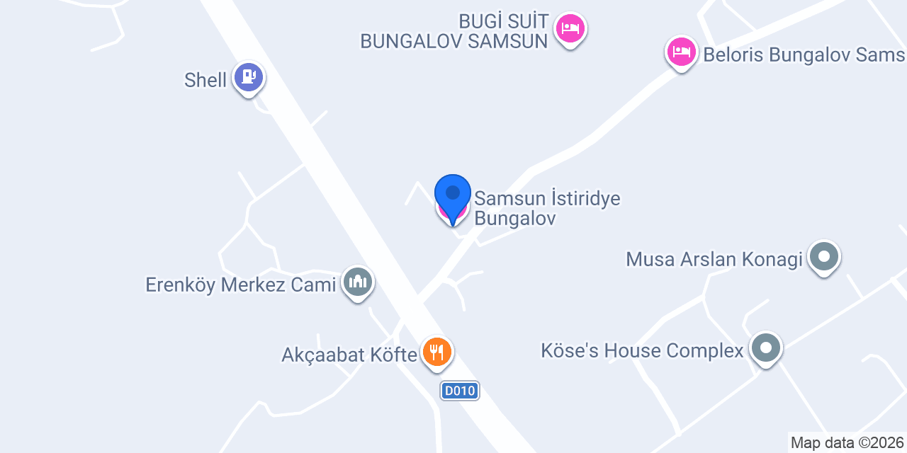Samsun İstiridye Bungalov konumu