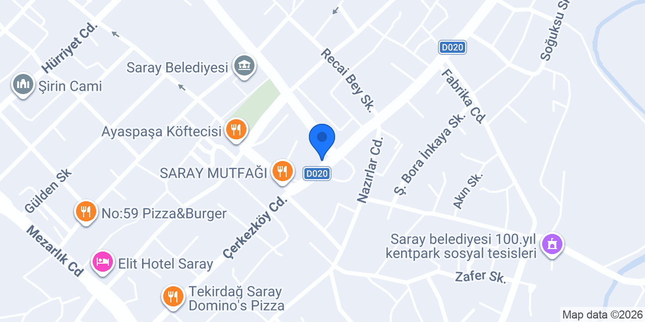 Çınar Otel konumu