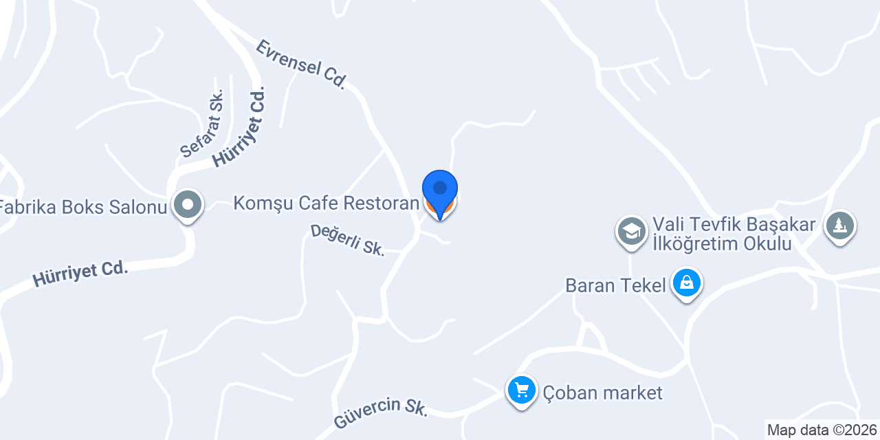 Komşu Cafe Restoran konumu