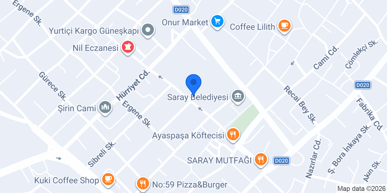 TESKİ Saray Şube Müdürlüğü konumu