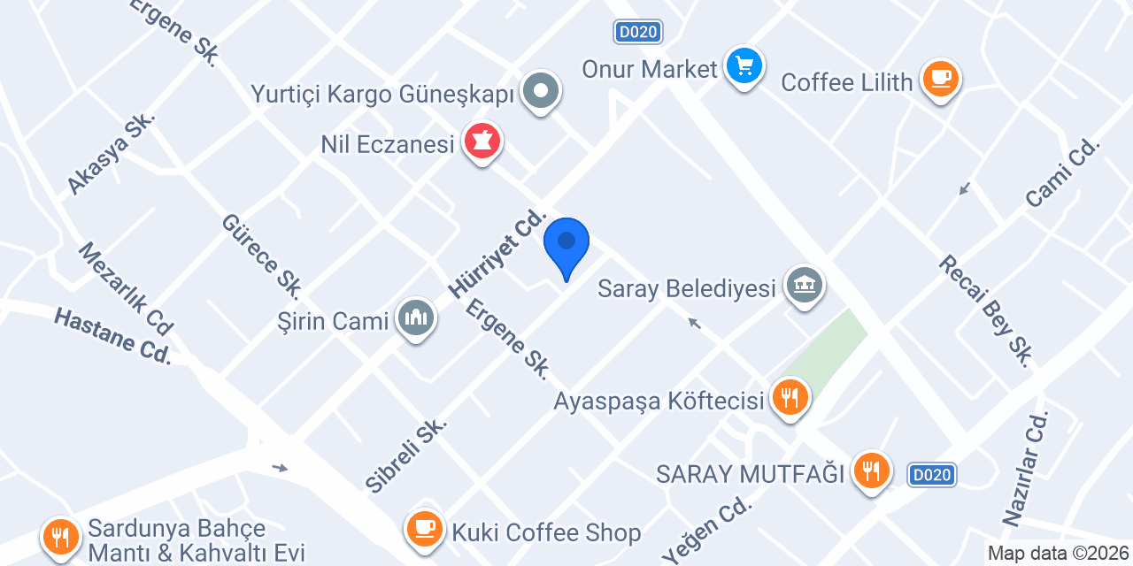 Pozitif Pizza Saray konumu