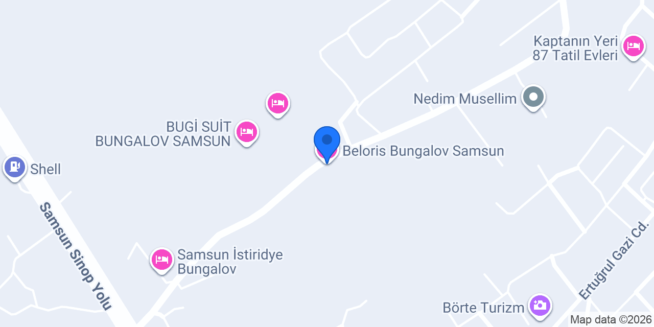 Beloris Bungalov Samsun konumu