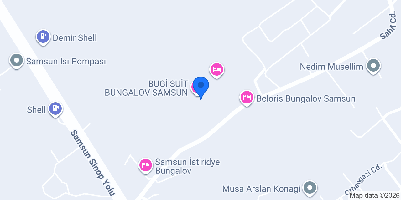 Samsun Siesta Bungalov konumu