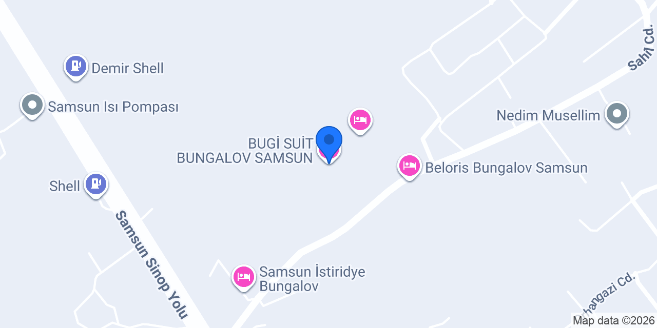 BUGİ SUİT BUNGALOV SAMSUN konumu