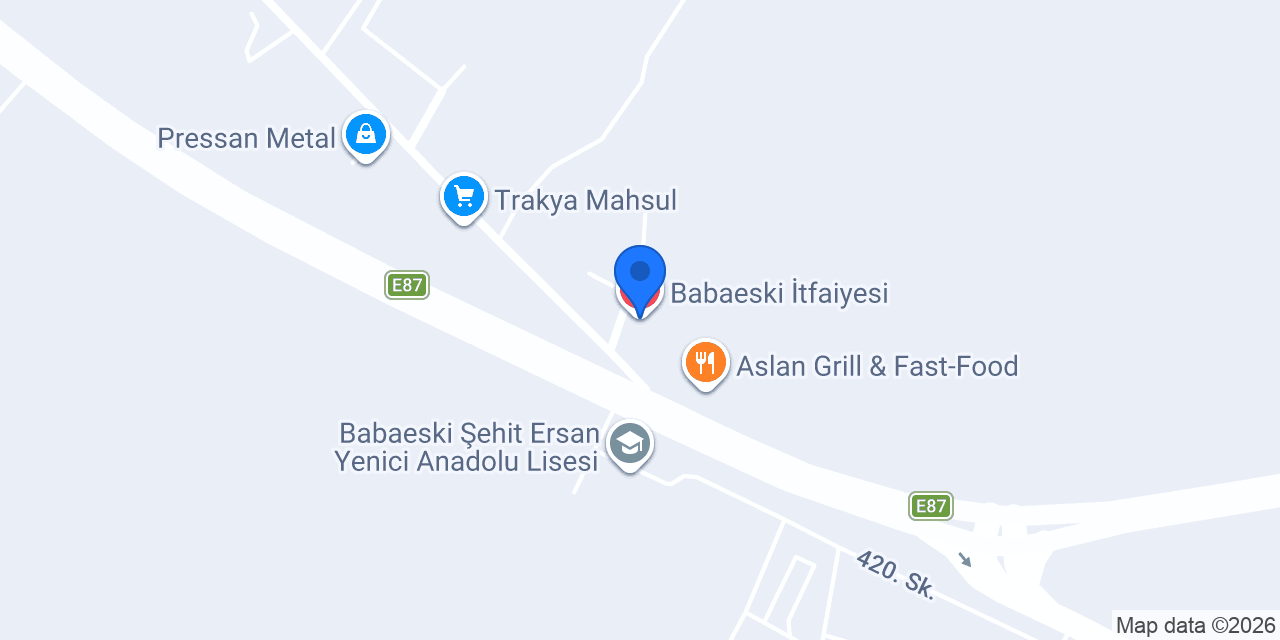 Babaeski İtfaiyesi konumu