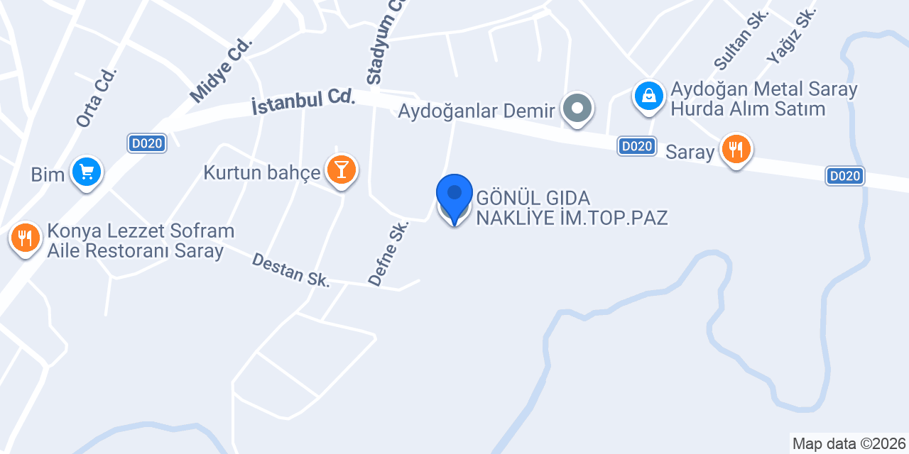 GÖNÜL GIDA NAKLİYE İM.TOP.PAZ. konumu