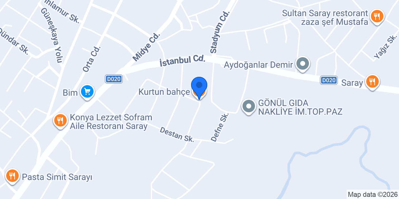Kurtun bahçe konumu