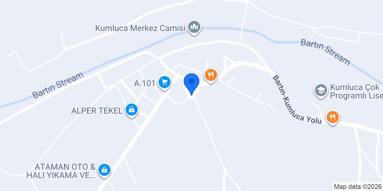 Bartın Kumluca Tarihi Su Değirmeni konumu