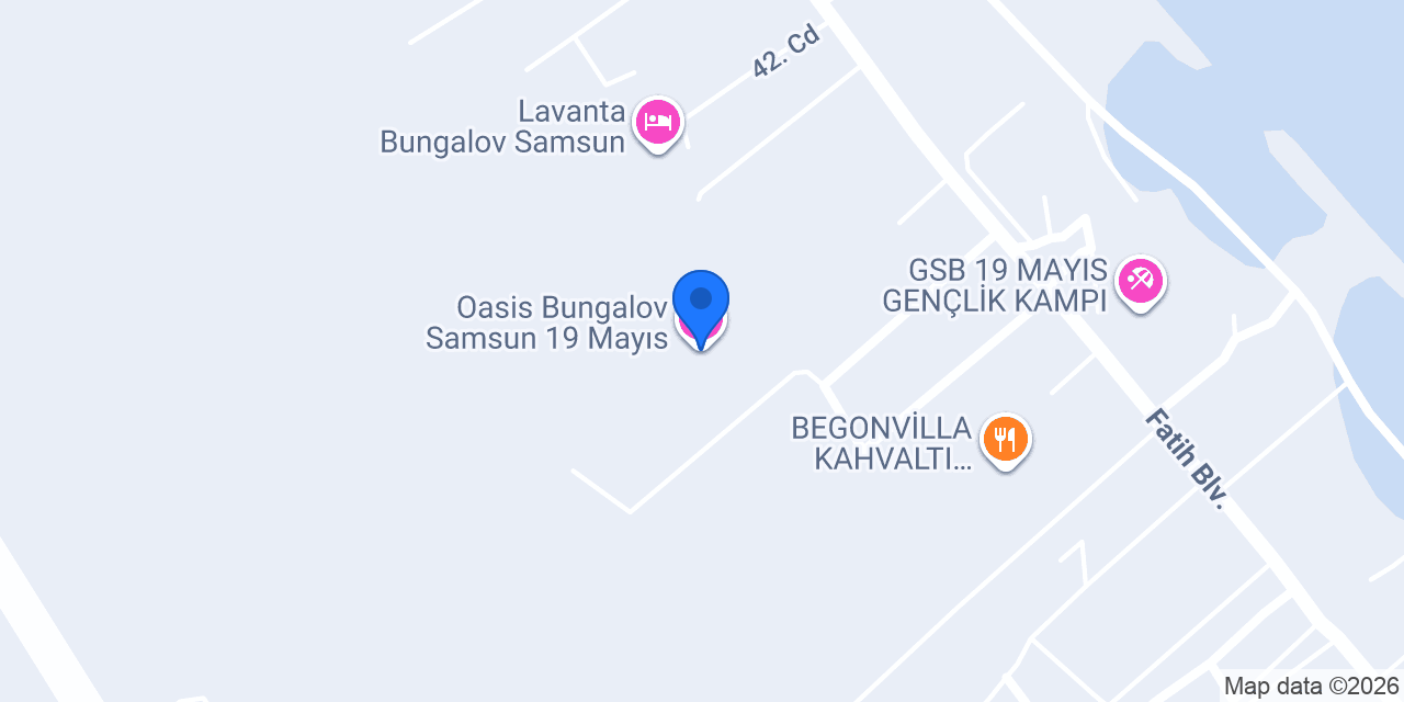 Oasis Bungalov Samsun 19 Mayıs konumu