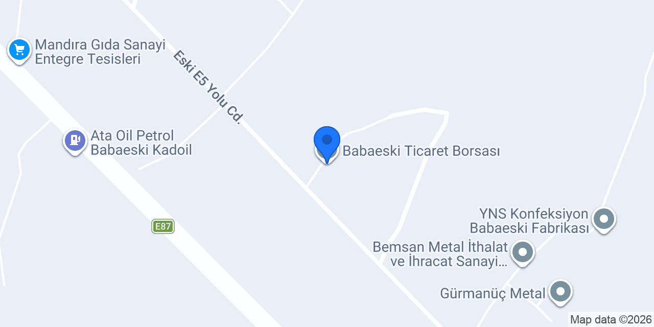 Babaeski Ticaret Borsası konumu