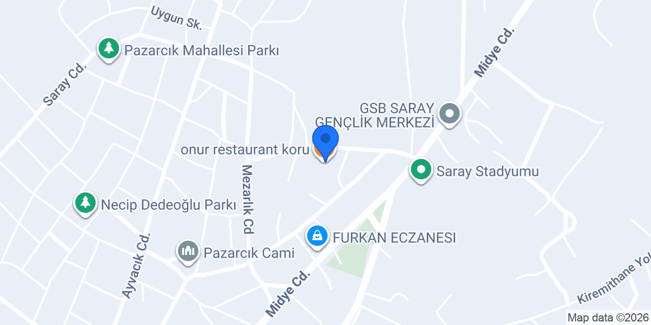 onur restaurant koru konumu