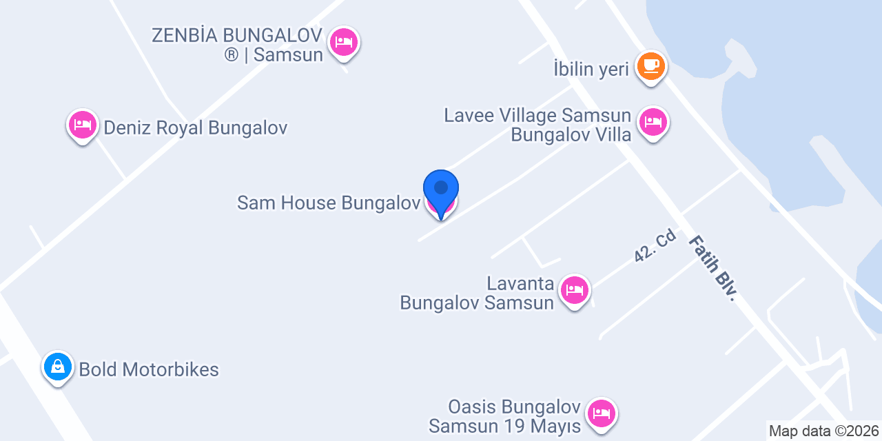 Sam House Bungalov konumu