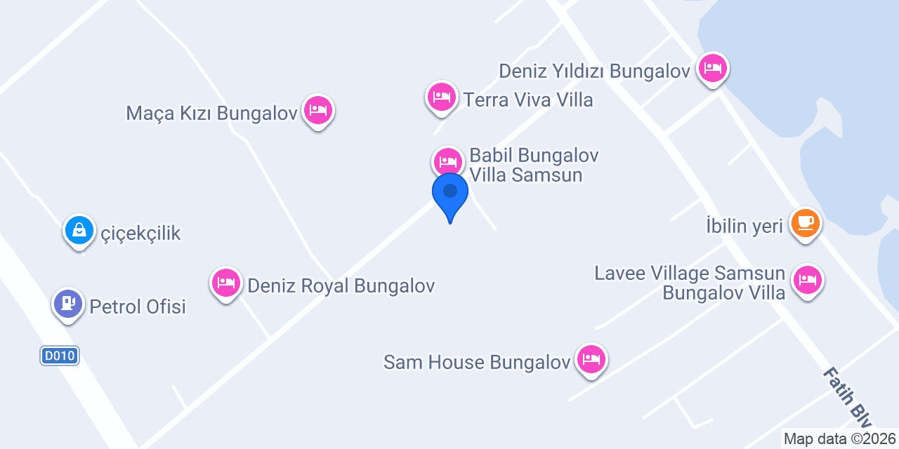 Samsun Taş Bungalov konumu