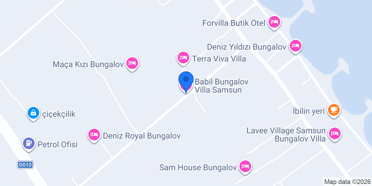 Babil Bungalov Villa Samsun konumu