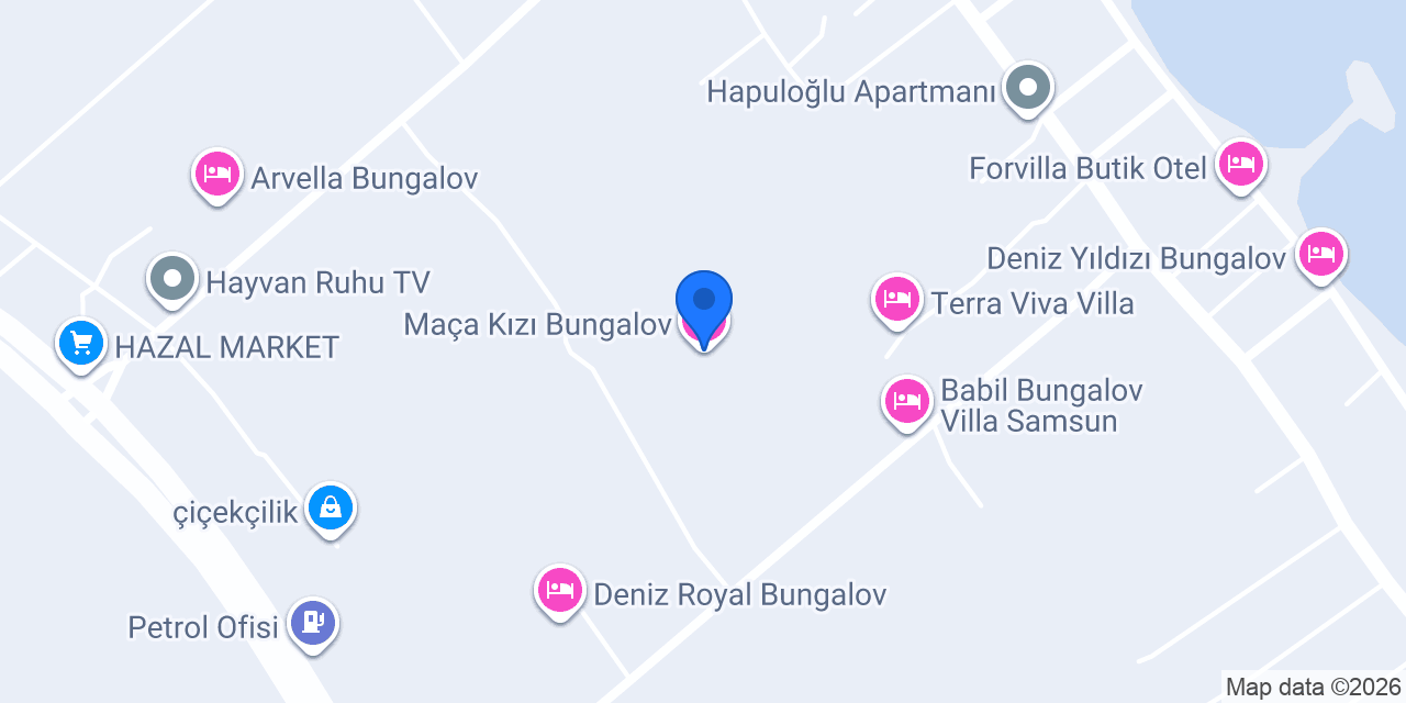 Maça Kızı Bungalov konumu