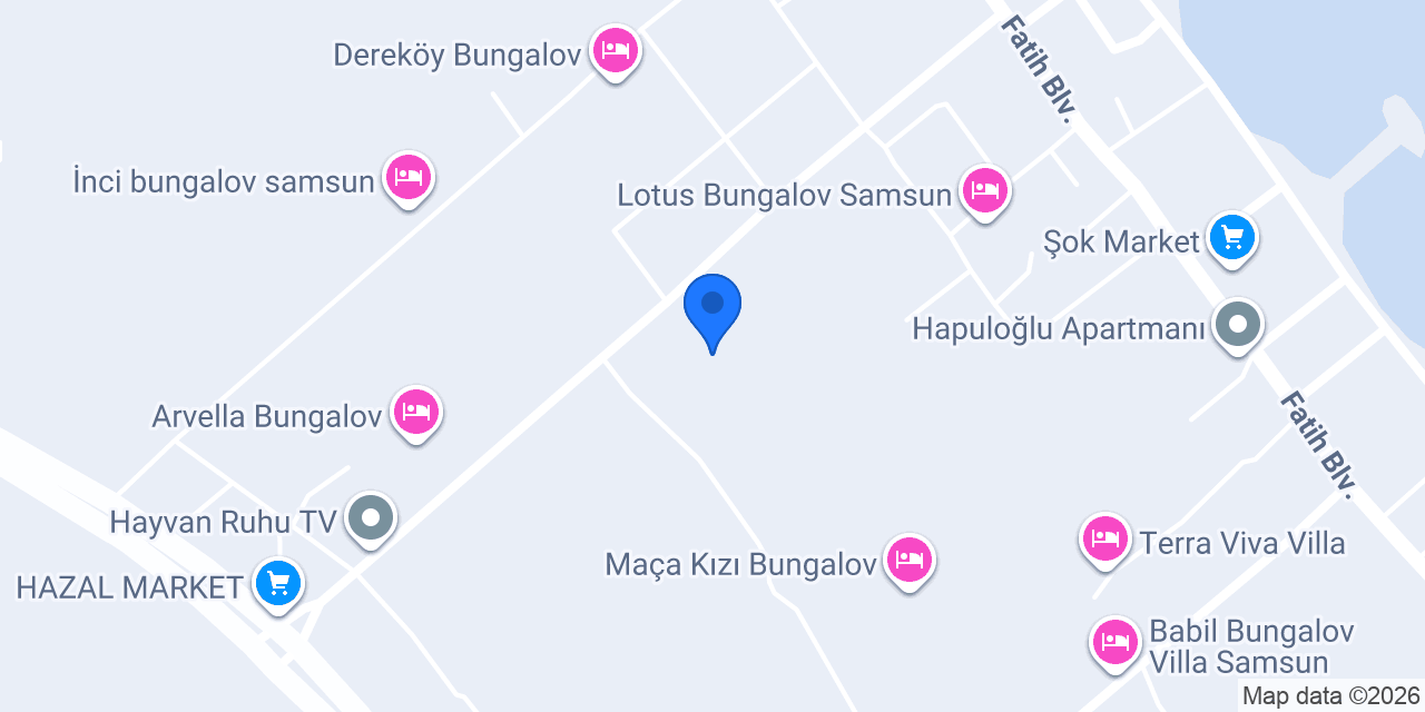 Samsun Mercan Bungalov konumu