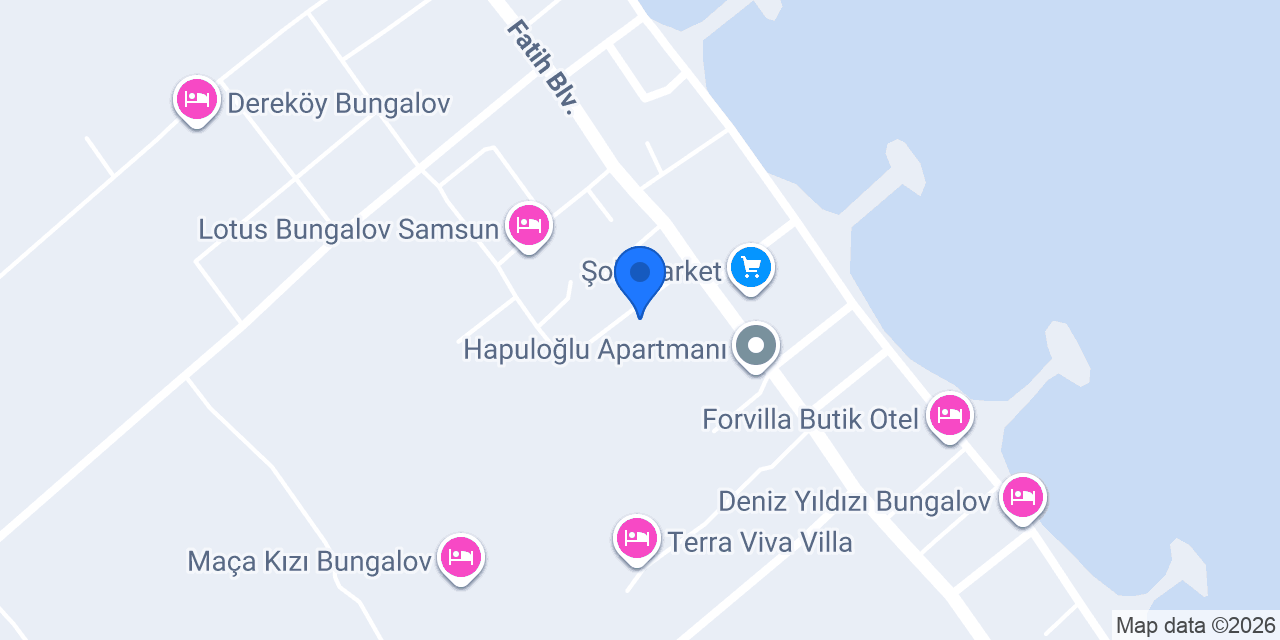 Moonlight bungalov samsun konumu