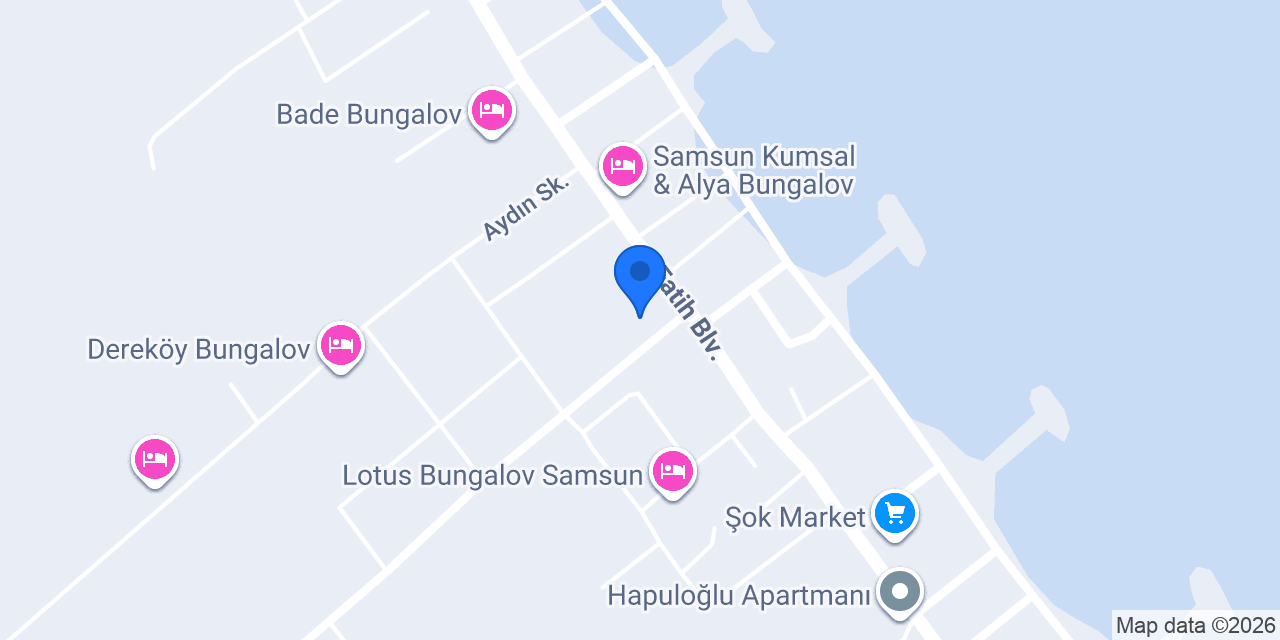 Samsun Arya Bungalov konumu