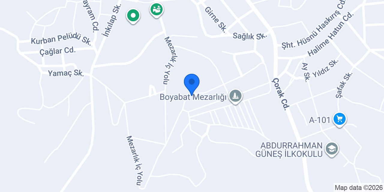 Boyabat Şehir Mezarlığı konumu