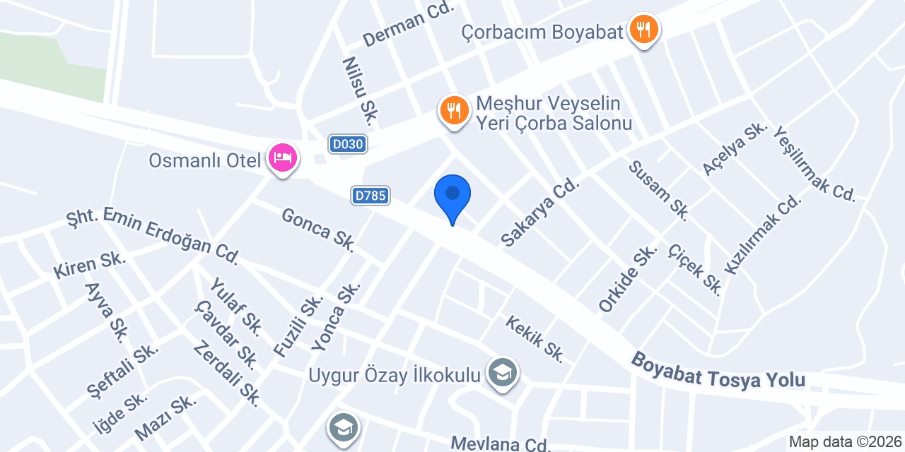 Zera Mobilya konumu