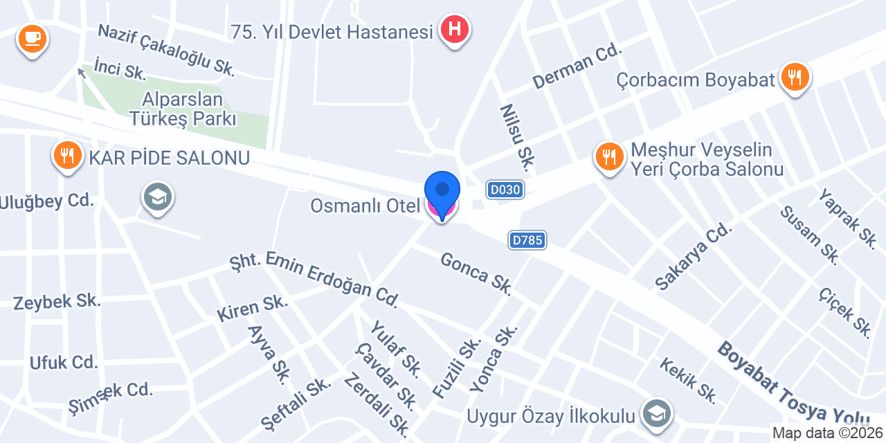 Osmanlı Otel konumu