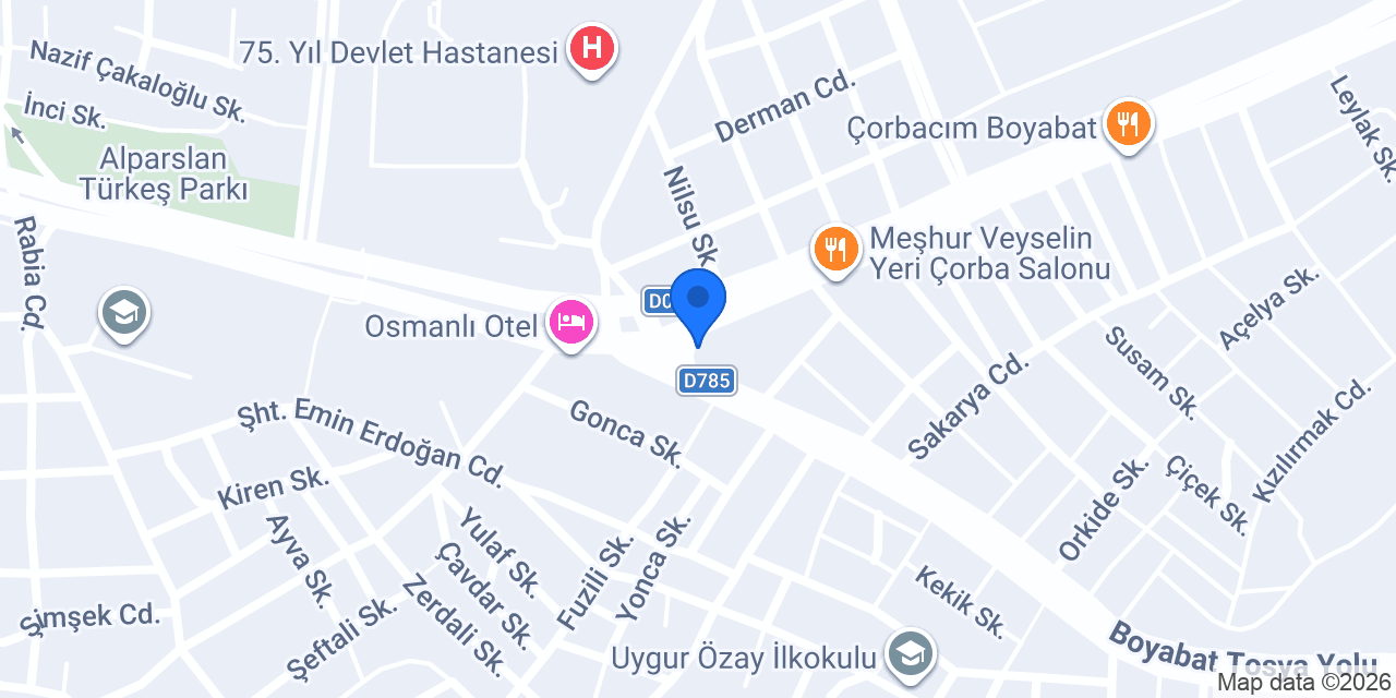 Ziyafet Çiğköfte Boyabat konumu
