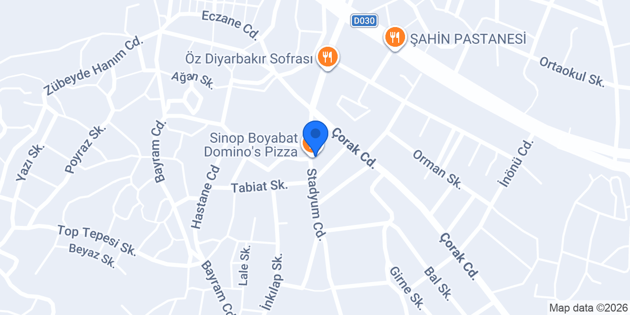 Sinop Boyabat Domino's Pizza konumu