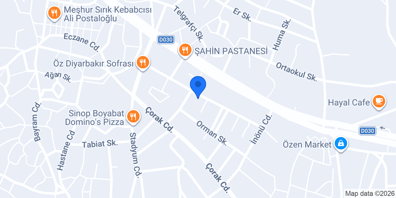 BKM Boyabat Kırtasite merkezi konumu