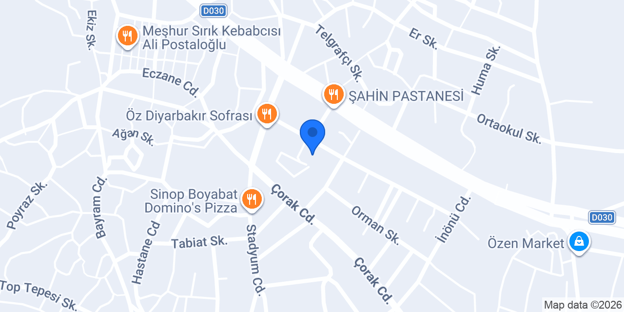 Boyabat Özel Gülümse Kız Yurdu konumu