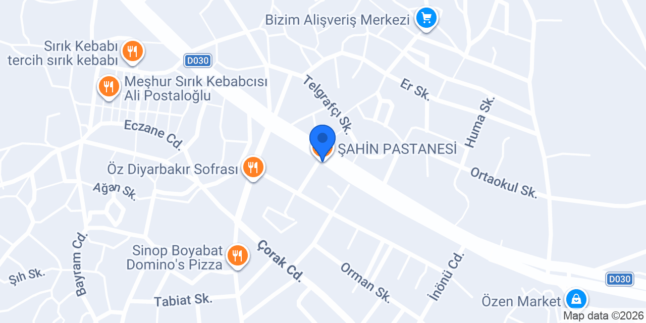 ŞAHİN PASTANESİ konumu