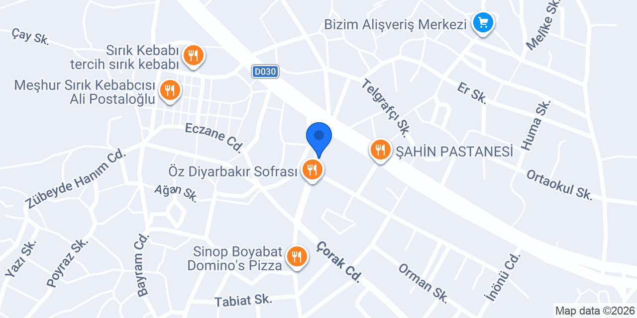 Boyabat Güven Taksi konumu