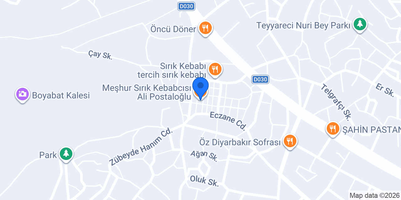 Meşhur Sırık Kebabcısı Ali Postaloğlu konumu
