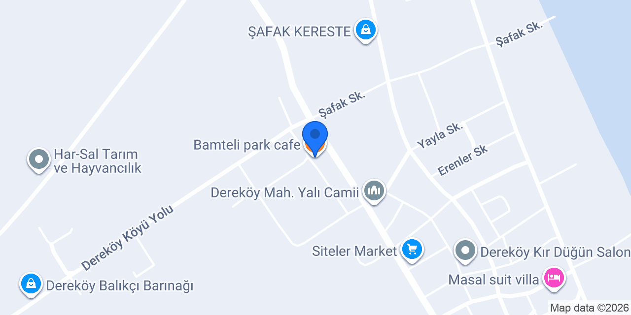 Bamteli park cafe konumu
