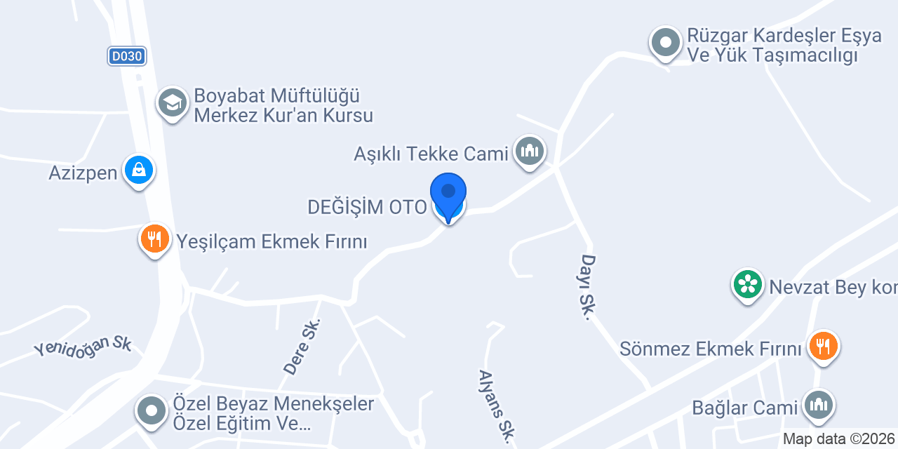 DEĞİŞİM OTO konumu