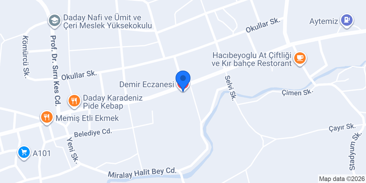 Daday Belediyesi konumu