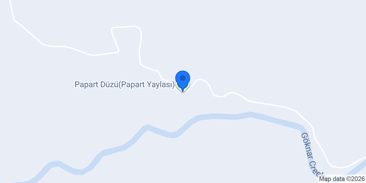 Papart Düzü(Papart Yaylası) konumu