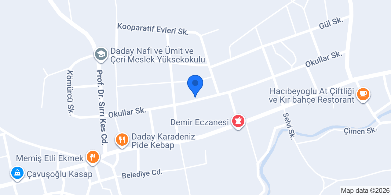 Daday aile çay bahçesi konumu