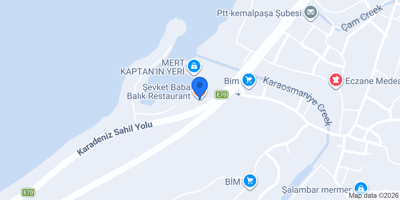 Şevket Baba Balık Restaurant konumu