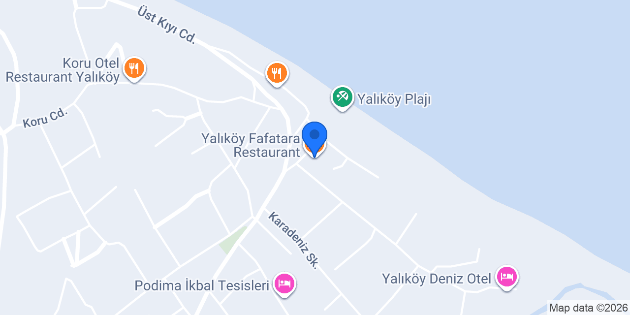 Yalıköy Fafatara Restaurant konumu
