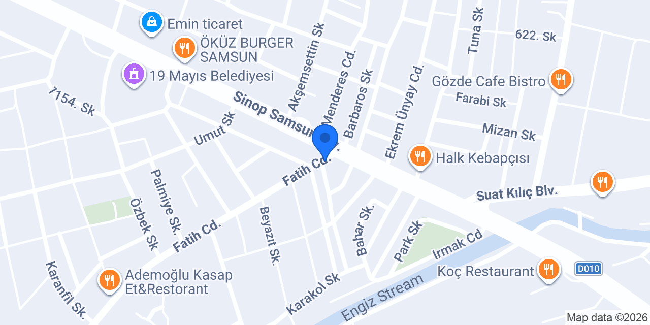 Özel Yeşil Bafra Motorlu Taşıt Sürücüleri Kursu Engiz Şubesi konumu