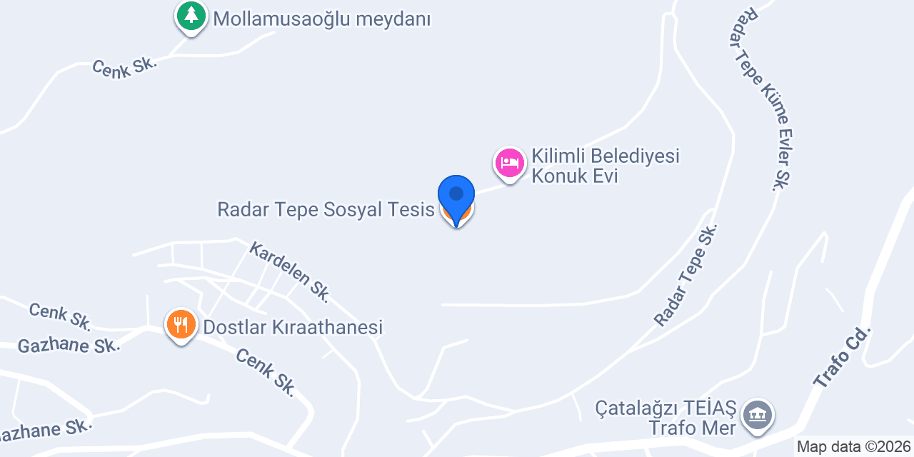 Radar Tepe Sosyal Tesis konumu